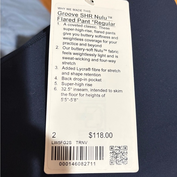 Lululemon True Navy Nulu Flared Pant - Picture 3 of 4